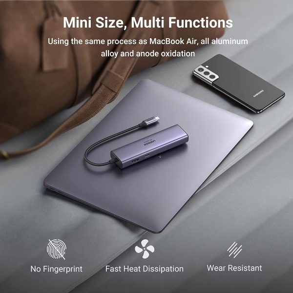 UGREEN USB C Hub 7-in-1 Multiport Adapter Docking Station 60515 - Grey - BIS - Image 4