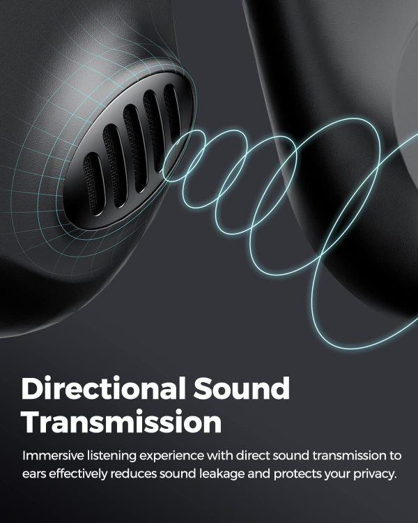 SoundPEATS RunFree Lite Open-Ear Sports Bluetooth V5.3 Headphones with Bass Boost and 17 Hours, Sweatproof Ultralight Headset for Running, Workouts, Comfortable Fit, USB-C  - Black - Image 7