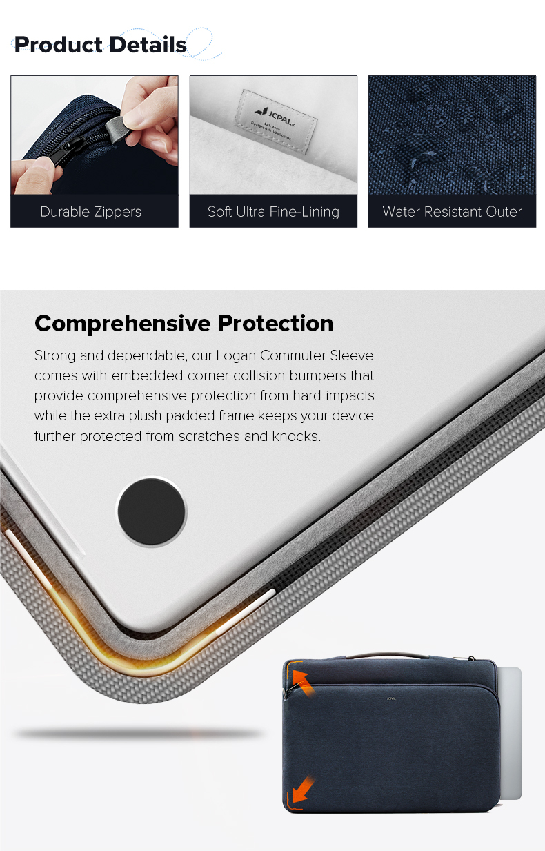 jcpal logan commuter sleeve night blue 4