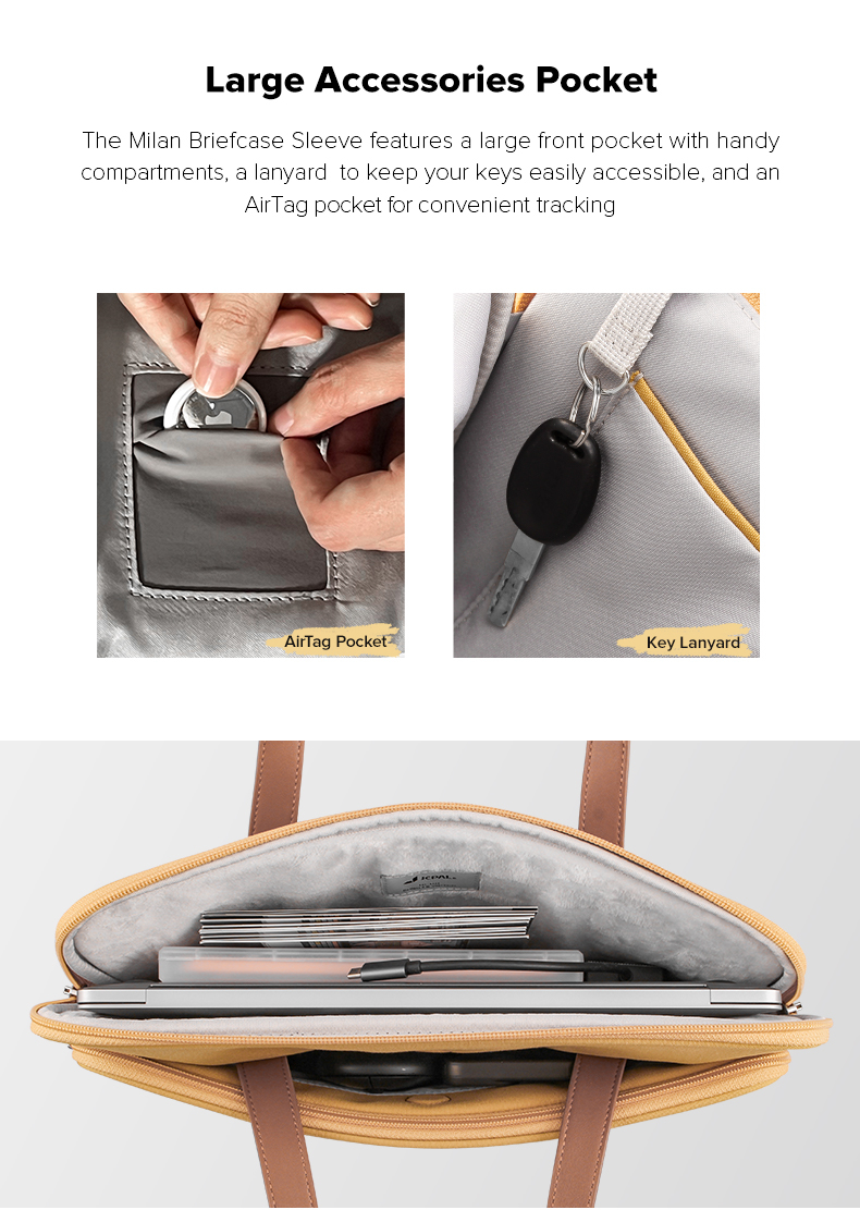 jcpal milan briefcase case sand 4