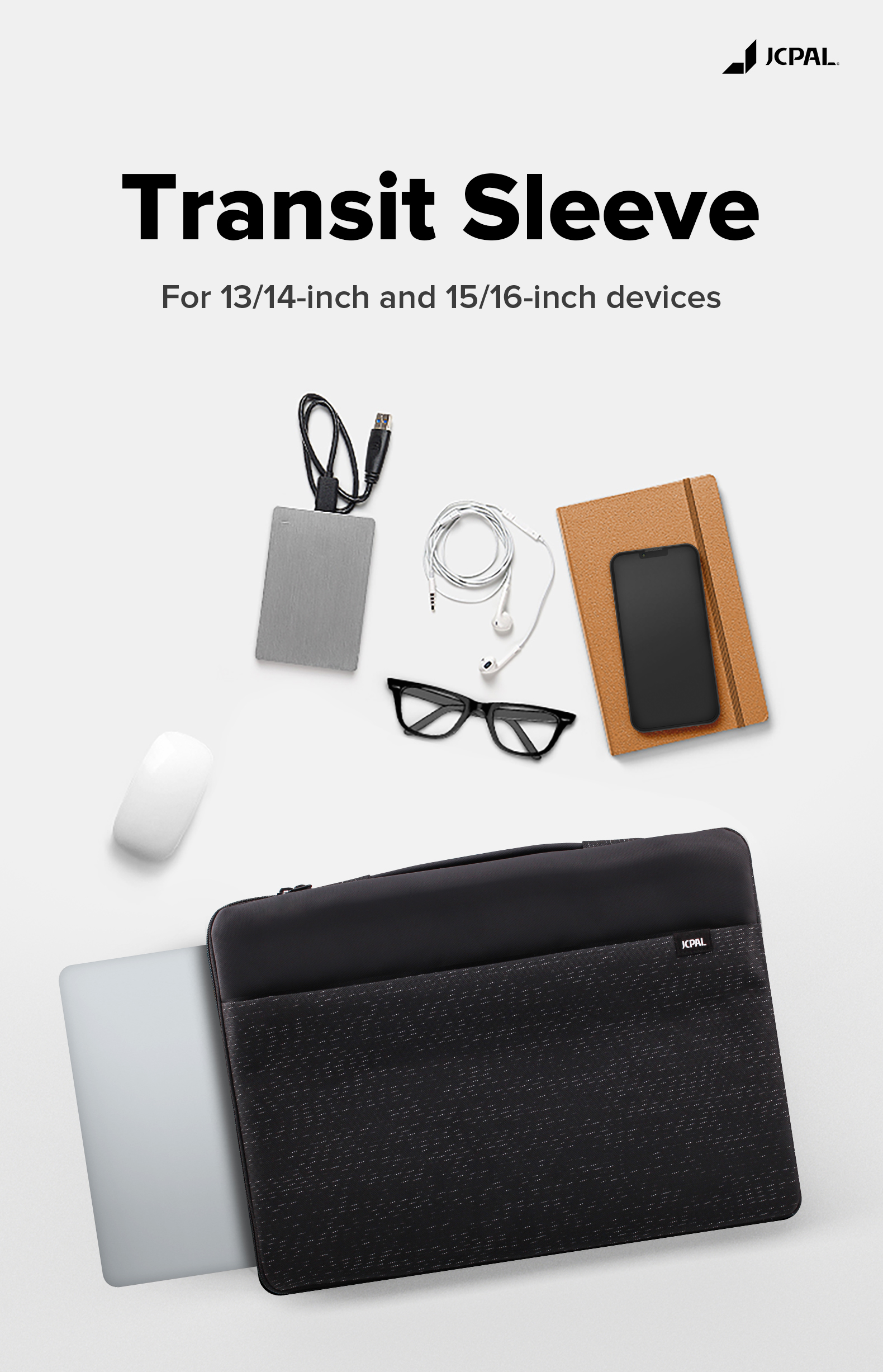 jcpal protection transit sleeve black 13 inch 15 inch 14 inch 16 inch 1