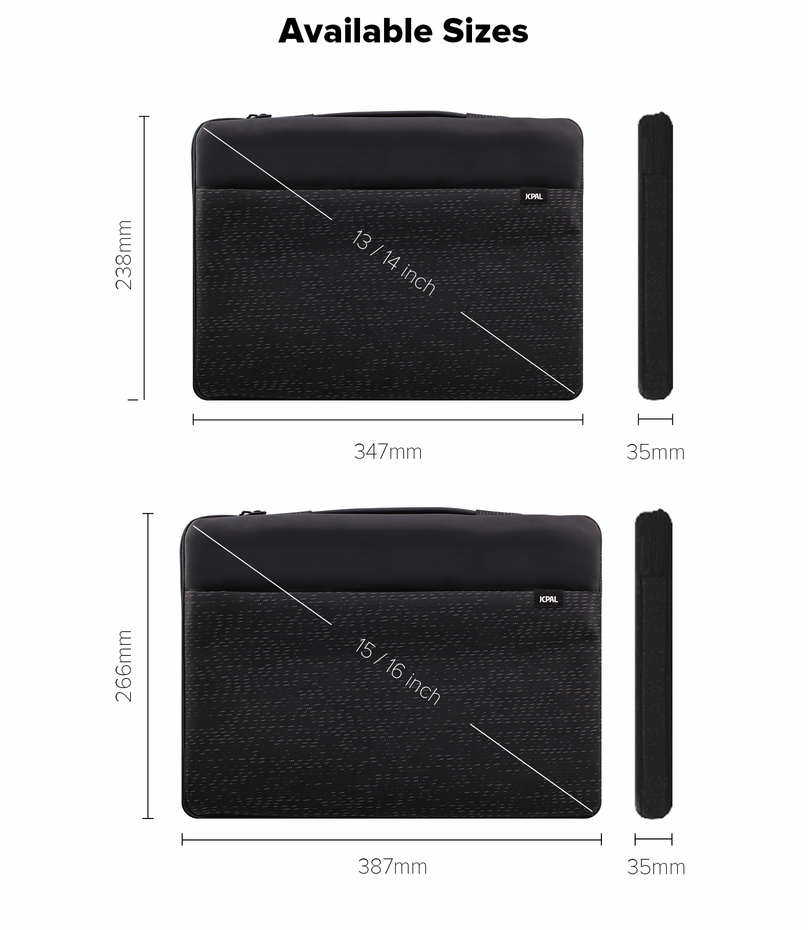 jcpal protection transit sleeve black 13 inch 15 inch 14 inch 16 inch 10