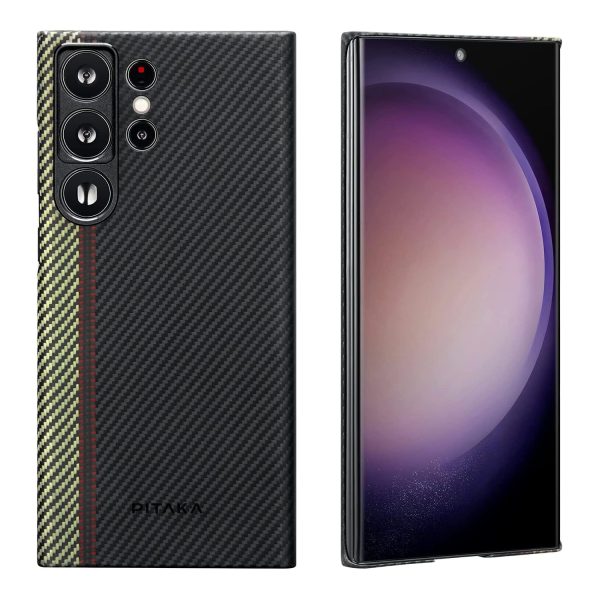 Galaxy S23 Ultra MagEZ Case 3 MagSafe Compatible Military Drop Protection Carbon Fiber Magnetic Case by PITAKA - Overture 600D - Image 1