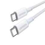 UGREEN 100W QC 4.0 Cable USB-C to USB-C Cable 100W Fast Charging Compatible with USB4 and USB-C, MacBook, USB-C Docking Stations - White - 3 Feet - 15267