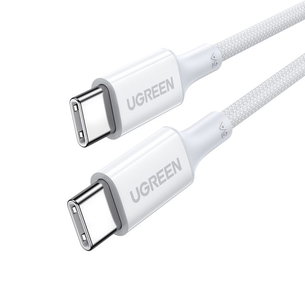 UGREEN 100W QC 4.0 Cable USB-C to USB-C Cable 100W Fast Charging Compatible with USB4 and USB-C, MacBook, USB-C Docking Stations - White - 3 Feet - 15267 - Image 1