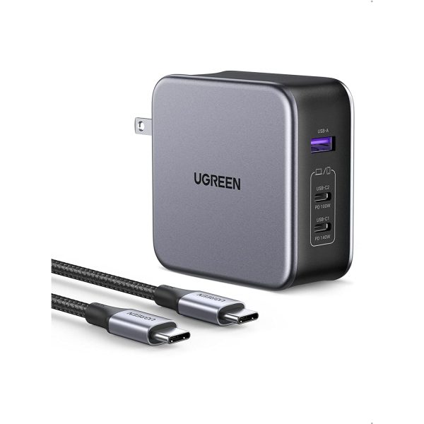 ugreen nexode 140w charger UGREEN 140W USB C Charger, Mac Book Pro Charger Foldable Nexode PD3.1 PPS 3-Port Fast GaN Laptop Wall Charger Power Adapter Compatible with MacBook Pro 16'', Dell XPS, Chromebook (with 240W Cable) - 90548 - Image 1