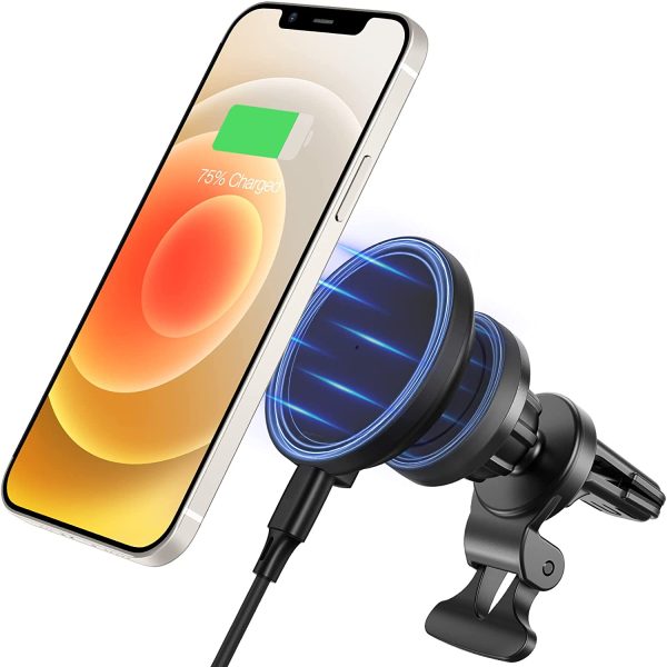 61FM7oIH7HL._AC_SL1500_ ESR Shift Wireless Car Charger (HaloLock), Compatible with MagSafe Car Charger, 2 Charging Modes, Detachable Fast Charging Pad, Car Phone Holder Mount for iPhone 14/13/12 Series, Car Accessories - Image 1