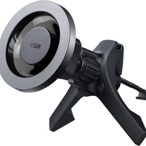 ESR Magnetic Car Mount (HaloLock), Compatible with MagSafe Car Mount, Magnetic Phone Holder for Car, Air Vent Mount for iPhone 14/13/12 Series, Car Accessories, Charging Not Supported, Metallic Grey