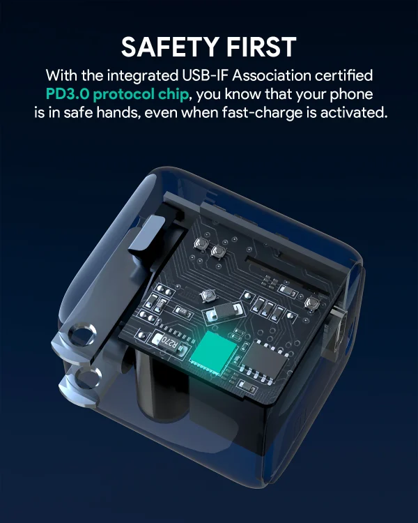 Aukey Omnia Mini 30W USB-C PD Charger with GaN Power Tech with PPS Support for Samsung Super Fast Charging - PA-B1L - Image 4