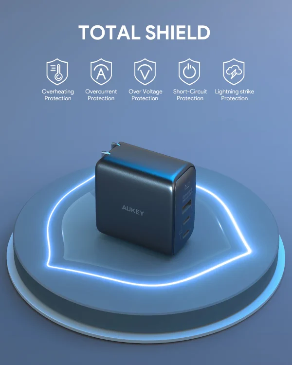 Aukey Omnia II 65w Power Delivery & Super Fast Charging (PPS) Wall Charger PA-B6T - Image 3