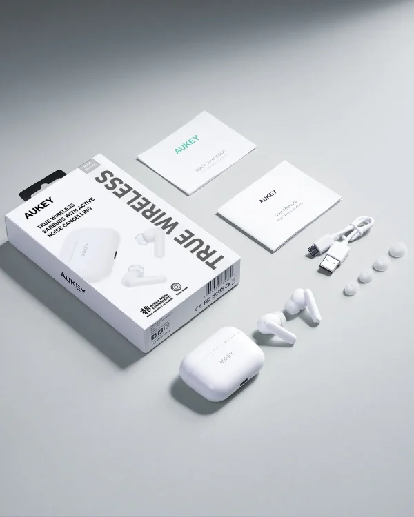 EP-M1NCWHITE_10_1024x1024@2x.jpg AUKEY True Wireless Earbuds w Active Noise Cancellation, Stunning Sound Quality, Seamless Connection & IPX5 Waterproof - EP-M1NC - Image 10
