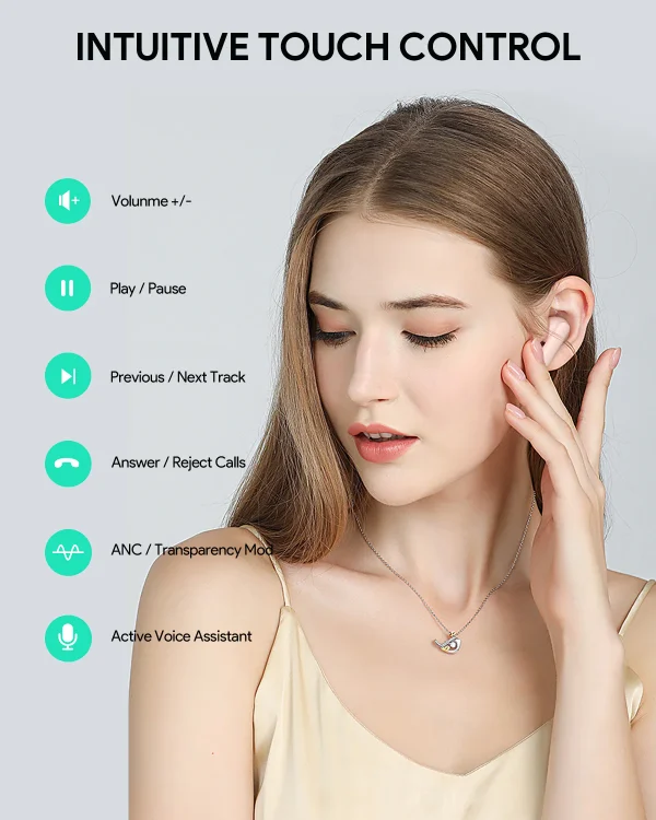 EP-M1NCWHITE_1_1024x1024@2x.jpg AUKEY True Wireless Earbuds w Active Noise Cancellation, Stunning Sound Quality, Seamless Connection & IPX5 Waterproof - EP-M1NC - Image 2