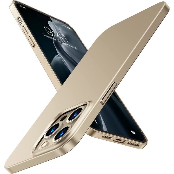 14 pro max torras originfit slim case gold iPhone 14 Pro Max OriginFit Magsafe enabled Slim Case Lightweight Hard PC Cover Phone Case - Gold - Image 1