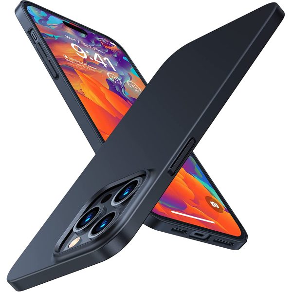 14 pro max torras originfit slim thin case matte black iPhone 14 Pro Max OriginFit Magsafe enabled Slim Case Lightweight Hard PC Cover Phone Case - Black - Image 1