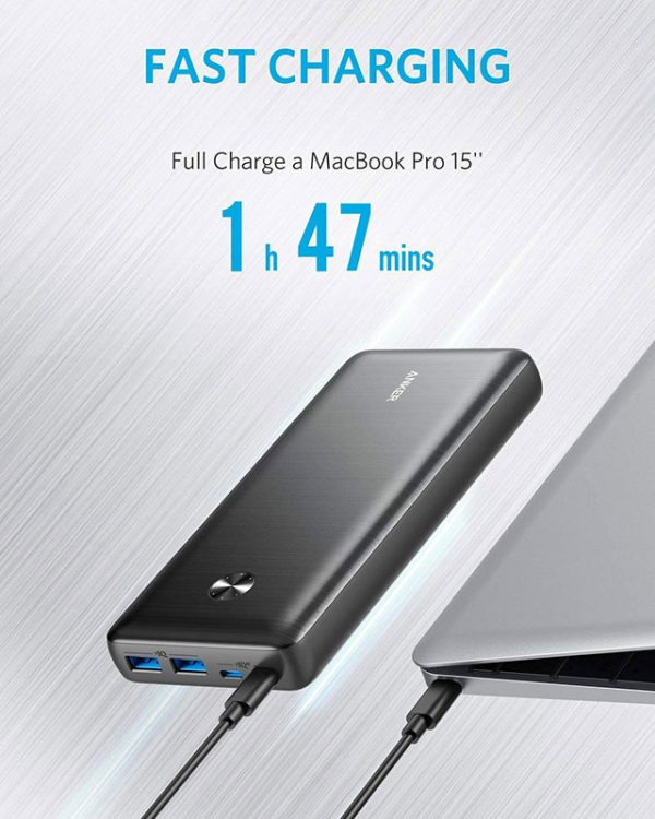 Anker PowerCore III Elite 26000mAh On the go Laptop Charger 87W USB-C PD Portable - Black - (A1291H11) - Image 2