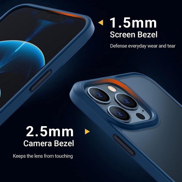 iPhone 13 Pro Max Guardian Case with Military Grade Drop Tested, Slim Translucent Matte Case by Torras - Navy Blue - Image 2