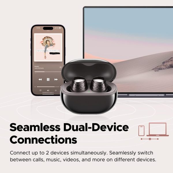 61EXdowyy3L._AC_SL1500_ SoundPEATS Engine4 Wireless Earbuds, Hi-Res Bluetooth 5.3 Earbuds with LDAC, Coaxial Dual Dynamic Drivers for Stereo Sound, 70 ms Low Latency, Dual Device Connection, Total 43 Hrs, IPX4, App Control - Black - BB - Image 2