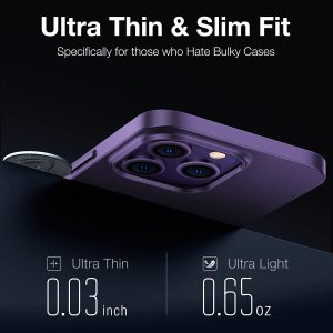 iPhone 14 Pro OriginFit Magsafe enabled Slim Case Lightweight Hard PC Cover Phone Case - Deep Purple - Image 4