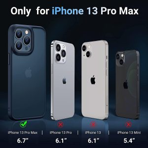 iPhone 13 Pro Max Guardian Case with Military Grade Drop Tested, Slim Translucent Matte Case by Torras - Black - Image 4