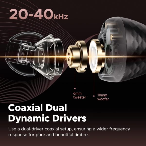 71-2kFfO96L._AC_SL1500_ SoundPEATS Engine4 Wireless Earbuds, Hi-Res Bluetooth 5.3 Earbuds with LDAC, Coaxial Dual Dynamic Drivers for Stereo Sound, 70 ms Low Latency, Dual Device Connection, Total 43 Hrs, IPX4, App Control - Black - BB - Image 4