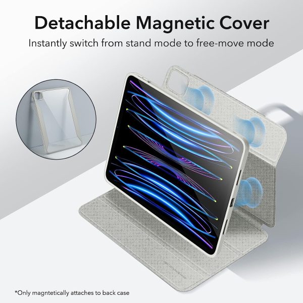 iPad Pro 11" 2022 / 2021 Rebound 360 Case ESR with Pencil Holder, Detachable Magnetic Cover, Vertical Stand - Brilliant White - Image 2