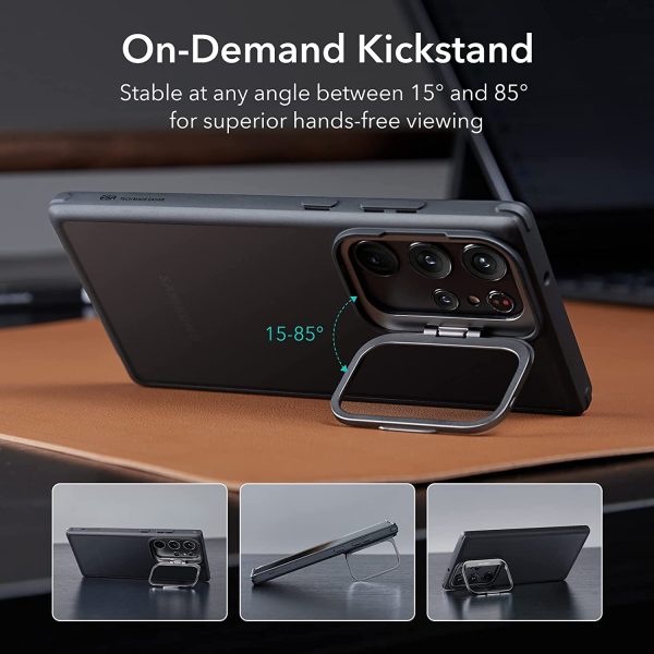 715Sd1PC-gL._AC_SL1500_ Galaxy S23 Ultra Classic Kickstand Case with Kickstand by ESR – Frosted Black - Image 8