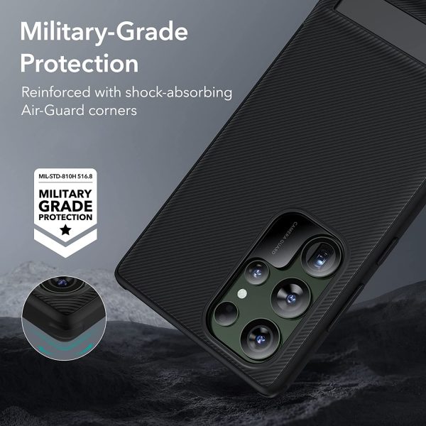 Galaxy S23 Ultra Air Shield Boost Back Case with Kickstand by ESR – Black - Image 4