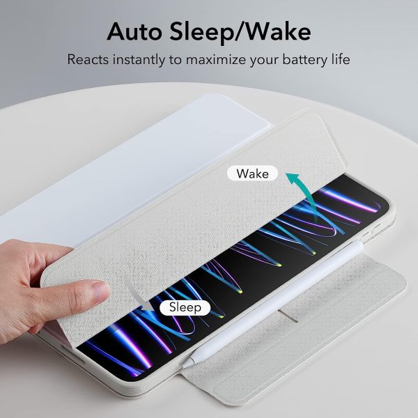 iPad Pro 11" 2022 / 2021 Rebound 360 Case ESR with Pencil Holder, Detachable Magnetic Cover, Vertical Stand - Brilliant White - Image 5