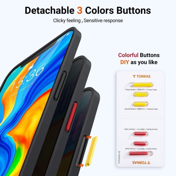 iPhone 12 Pro Max Guardian Case with Military Grade Drop Tested, Slim Translucent Matte Case by Torras - Mystic Black - Image 5