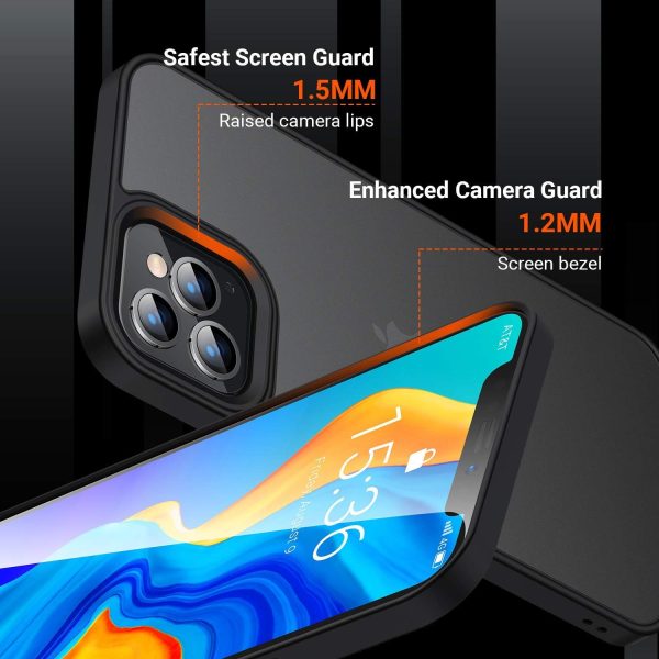 iPhone 12 Pro Max Guardian Case with Military Grade Drop Tested, Slim Translucent Matte Case by Torras - Mystic Black - Image 3