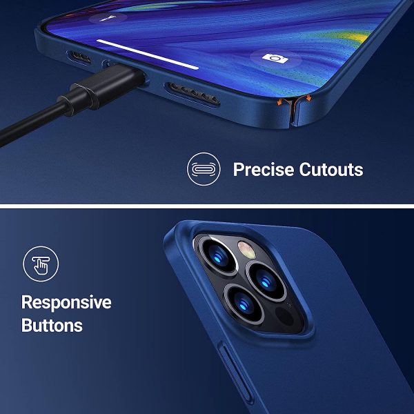 71Y-7+6KTyL._AC_SL1500_ iPhone 13 Pro Max OriginFit Magsafe enabled Slim Case Lightweight Hard PC Cover Phone Case - Navy Blue - Image 4