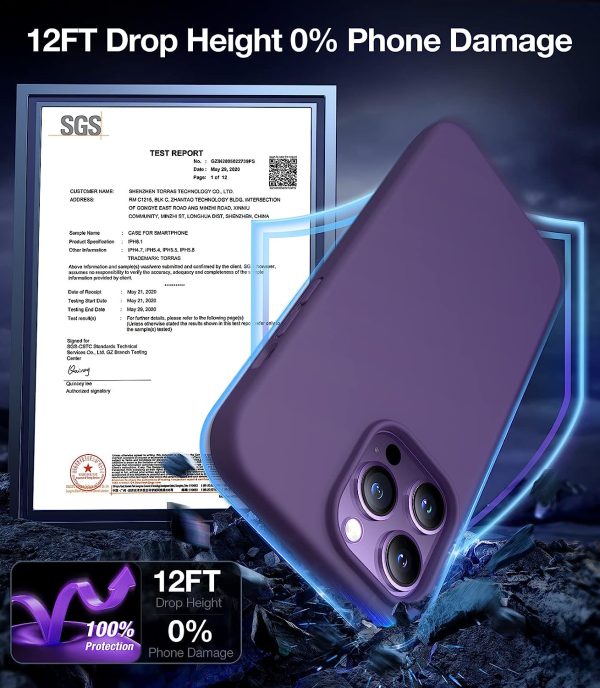 iPhone 14 Pro Max Magnetic Silicone Case [Military Grade Drop Tested] [Compatible with MagSafe] Anti-Scratch Soft Microfiber Lining Shockproof  - Deep Purple - Image 5