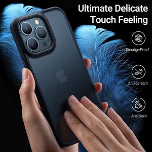 iPhone 13 Pro Max Guardian Case with Military Grade Drop Tested, Slim Translucent Matte Case by Torras - Black - Image 7