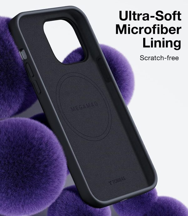 iPhone 14 Pro Magnetic Silicone Case [Military Grade Drop Tested] [Compatible with MagSafe] Anti-Scratch Soft Microfiber Lining Shockproof  - Black - Image 4