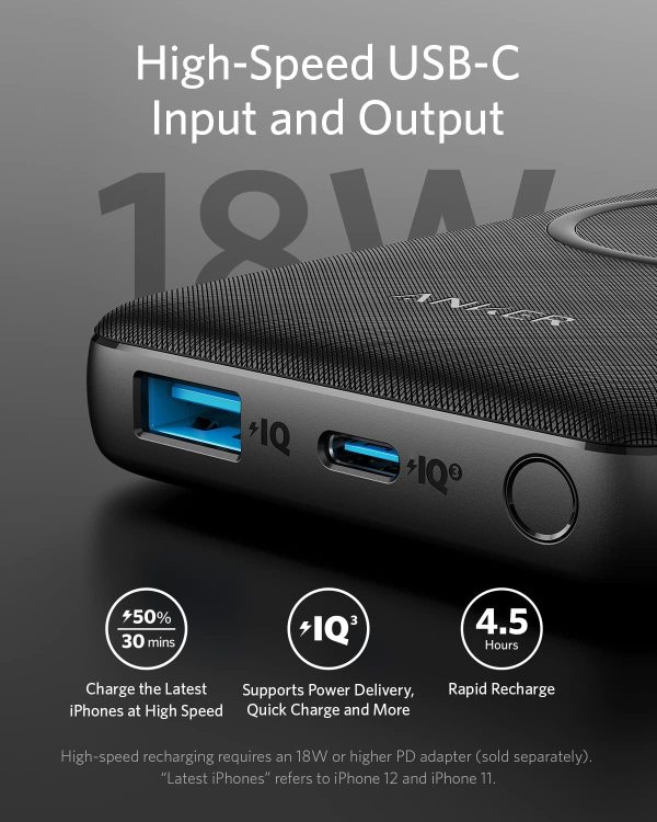 Anker PowerCore III Sense 10K Wireless 10000 mAh PD Powerbank with 10W Wireless / 20W Wired Fast Charging Output - A1617H11 - Image 3