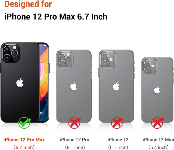 iPhone 12 Pro Max Guardian Case with Military Grade Drop Tested, Slim Translucent Matte Case by Torras - Mystic Black - Image 4