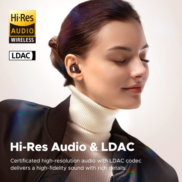 71uSrTxe0TL._AC_SL1500_ SoundPEATS Engine4 Wireless Earbuds, Hi-Res Bluetooth 5.3 Earbuds with LDAC, Coaxial Dual Dynamic Drivers for Stereo Sound, 70 ms Low Latency, Dual Device Connection, Total 43 Hrs, IPX4, App Control - Black - BB - Image 5