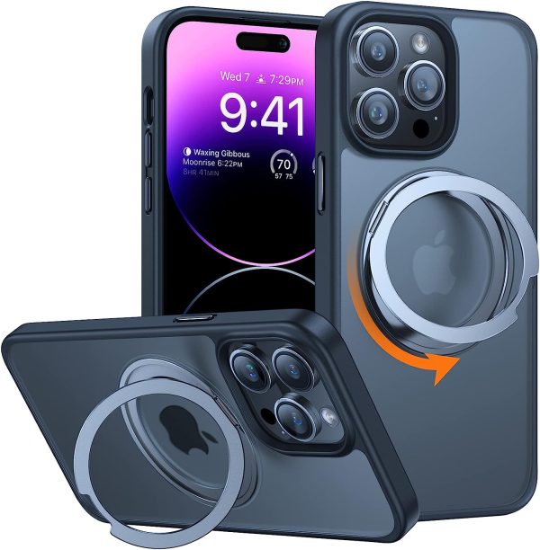 71vwy3ugTaL._AC_SL1500_ iPhone 14 Pro Max UPRO OStand Pro Case by Torras with Built in Stand for Vertical & Horizontal Prop up Phone, Magsafe Charging Compatible Shockproof Drop Protection - Black - Image 7
