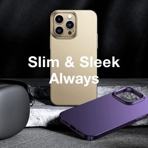 iPhone 14 Pro Max OriginFit Magsafe enabled Slim Case Lightweight Hard PC Cover Phone Case - Gold - Image 7