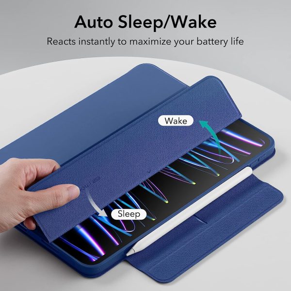 iPad Pro 11" 2022 / 2021 Rebound 360 Case ESR with Pencil Holder, Detachable Magnetic Cover, Vertical Stand - Navy Blue - BIS - Image 3