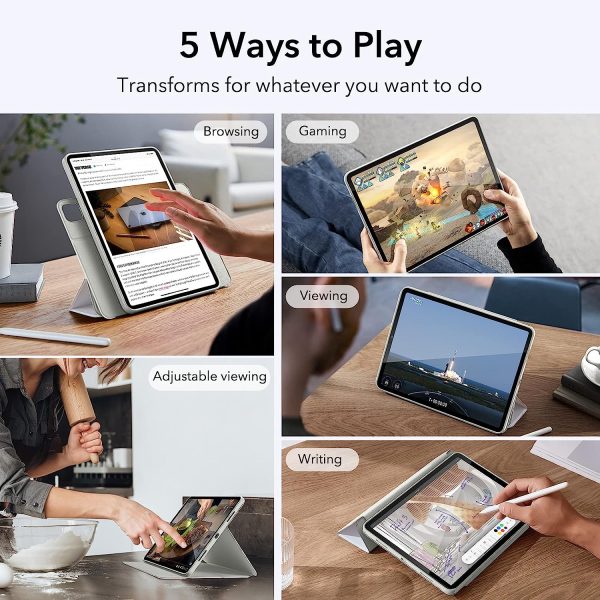 iPad Pro 11" 2022 / 2021 Rebound 360 Case ESR with Pencil Holder, Detachable Magnetic Cover, Vertical Stand - Brilliant White - Image 8