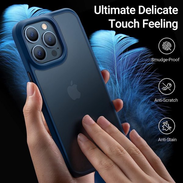 iPhone 13 Pro Max Guardian Case with Military Grade Drop Tested, Slim Translucent Matte Case by Torras - Navy Blue - Image 5