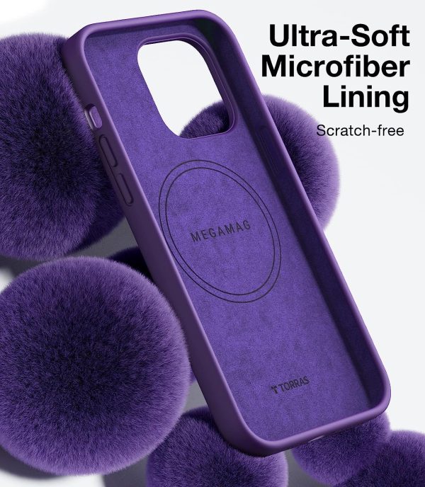 iPhone 14 Pro Max Magnetic Silicone Case [Military Grade Drop Tested] [Compatible with MagSafe] Anti-Scratch Soft Microfiber Lining Shockproof  - Deep Purple - Image 6