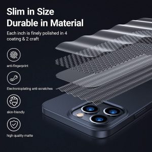 iPhone 13 Pro Max OriginFit Magsafe enabled Slim Case Lightweight Hard PC Cover Phone Case - Black - Image 3