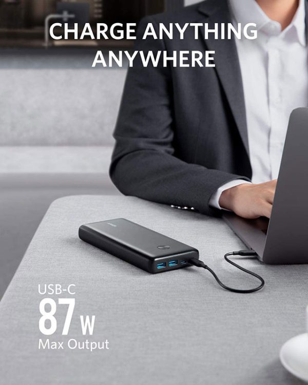 Anker PowerCore III Elite 26000mAh On the go Laptop Charger 87W USB-C PD Portable - Black - (A1291H11) - Image 6