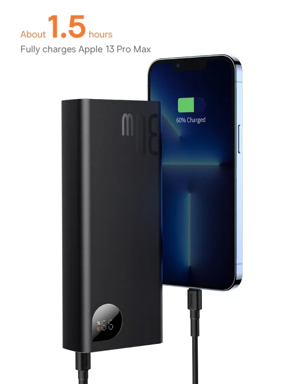 Baseus Adaman Power Bank 30W 20000mAh – Black - Image 4