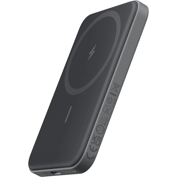 anker 621 battery bank Anker 621 Magnetic Battery (MagGo), 5000mAh Magnetic Wireless Portable Charger with USB-C Cable, Only Compatible with iPhone 14/14 Pro/14 Pro Max, 13/12 Series - Black - (A1610H11) - Image 1