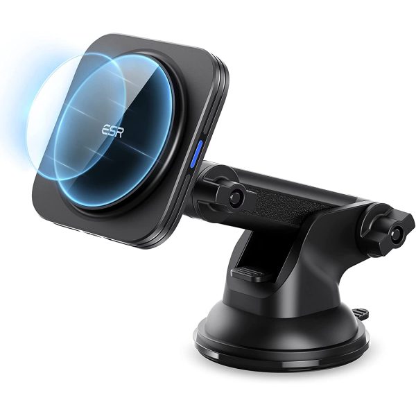 ESR MagSafe Car Charger (HaloLock), Dashboard Magnetic Wireless Car Charger, MagSafe Car Mount Charger, Windshield Car Phone Holder for iPhone 14/13/12 Series, Fast Charging, Car Accessories, Black - Image 1