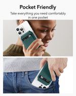 Magsafe Wallet & Stand by ESR made from Vegan Leather by ESR - Green Suede - Image 6