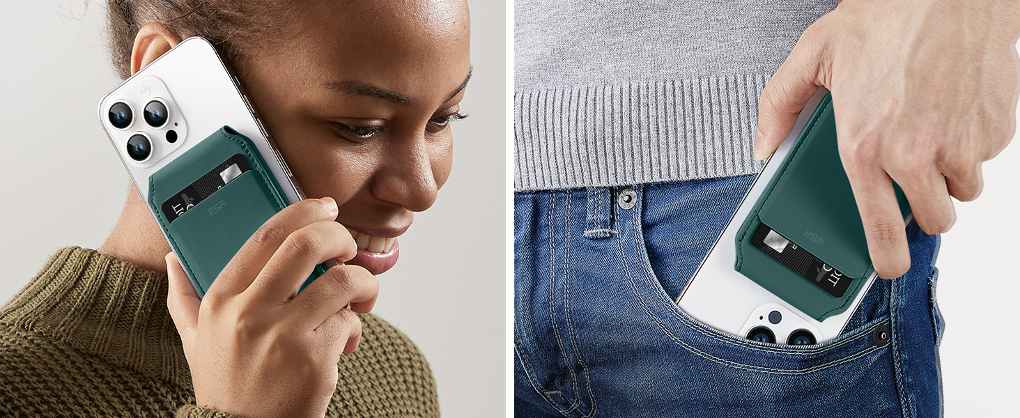 esr magsafe wallet green suede pakistan 3